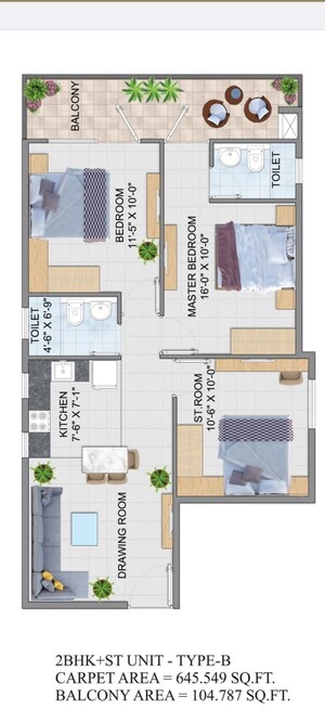 Floor Plan in 3 BHK Apartment at ROF Amaltas, Sector 92 – for Sale