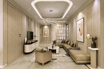 Living Room in 4 BHK Builder Floor at Woodview Residences, Sector 89 – for Sale