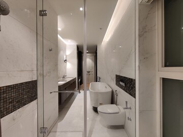 Bathroom in 3 BHK Apartment at Bhartiya Leela Residences, Thanisandra Main Road – for Rent
