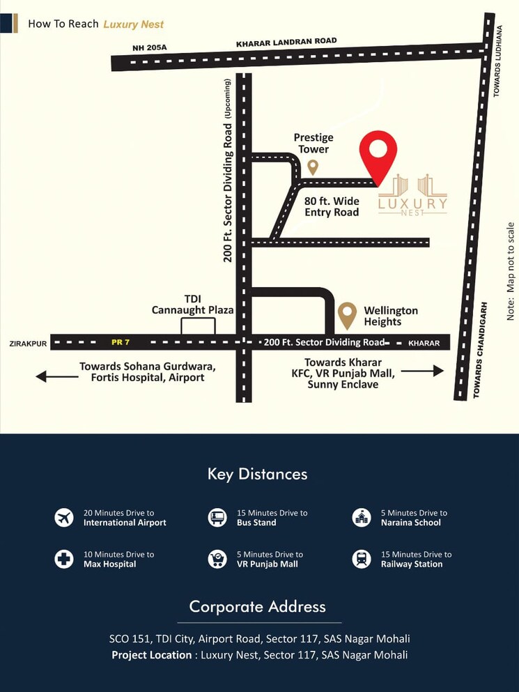 Map Location, sector 117 2 Bedroom 990 Sq.Ft. Apartment In Sector 117 Mohali 9180020