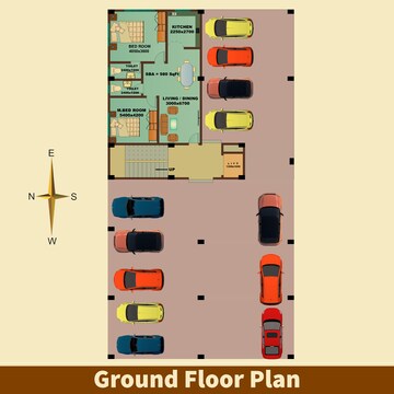Floor Plan in 2 BHK Apartment at Kahilipara – for Sale