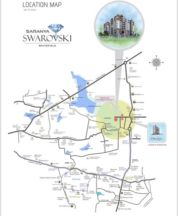 3 BHK Apartment – Map Location View at Saranya Swarovski, Belathur - for Sale