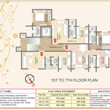 Floor Plan in 2.5 BHK Apartment at Yesu Anand Residency, Kalyan Shilphata Road – for Sale