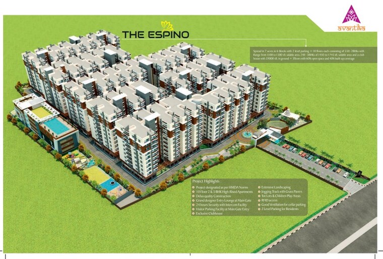 Master Plan, avantika-the-espino 3 Bedroom 1660 Sq.Ft. Apartment In Chanda Nagar Hyderabad 9184423