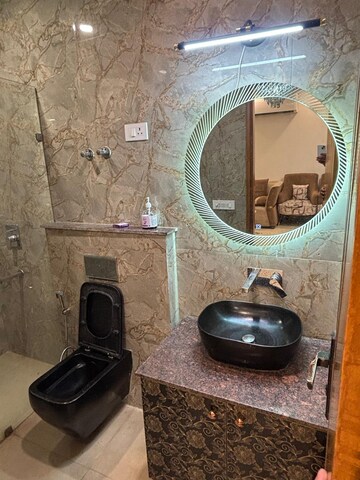 Bathroom in 1 BHK Penthouse at Chattarpur – for Rent