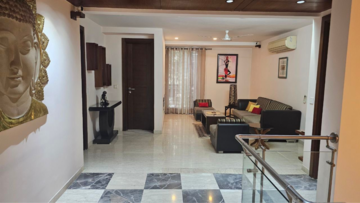 Living Room in 3 BHK Builder Floor at Boutique Residential Apartments C-253, Defence Colony – for Rent