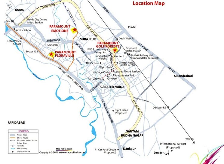 Map Location, paramount-oak Studio 435 Sq.Ft. Apartment In Zeta I Greater Noida Greater Noida 9186420