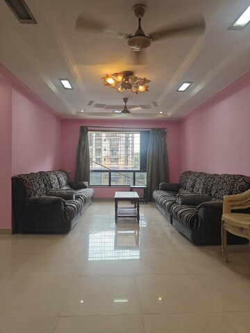 Living Room in 3 BHK Apartment at Meridian Apartment, Nerul Sector 6 – for Rent