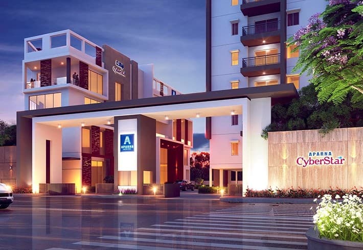 2 BHK + Pooja Room 1357 Sq.Ft. Apartment in Aparna Cyber Heights