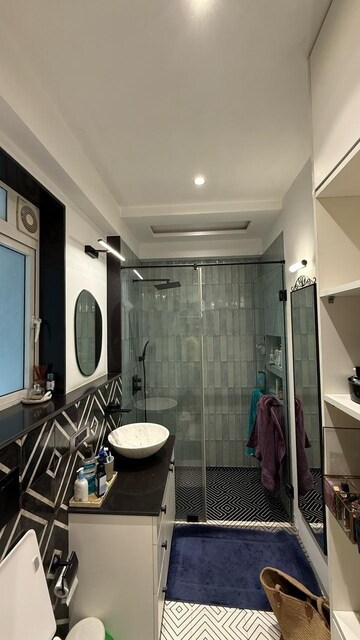 Bathroom in 2 BHK Apartment at L&T Crescent Bay T2, Parel – for Rent