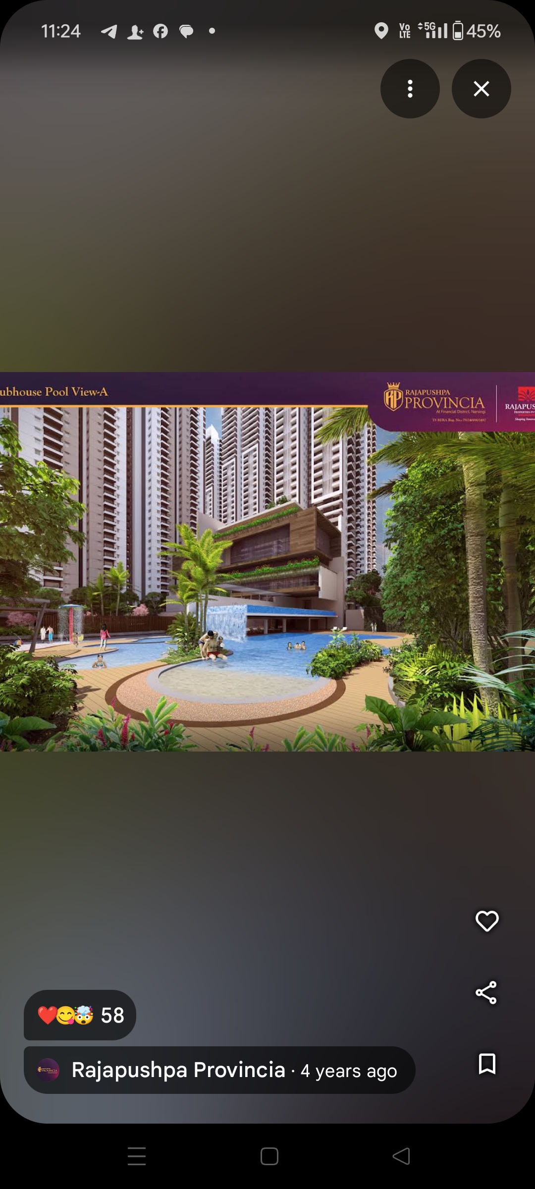 3 BHK + Pooja Room Apartment For Rent in Rajapushpa Provincia