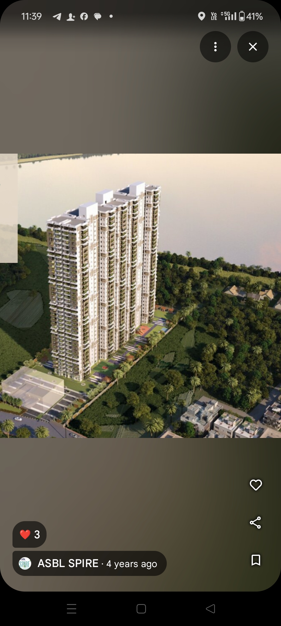 3 BHK + Study Room Apartment For Rent in ASBL Spire