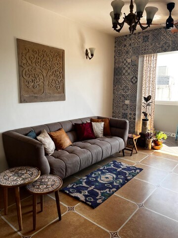 Living Room in 3 BHK Apartment at Kay Arr Millagres, Koramangala – for Rent