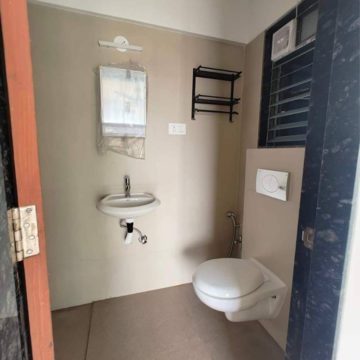 Bathroom in 3 BHK Apartment at Je And Vee Om Trimurti, Malad East – for Rent