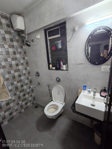 Bathroom in 1 BHK Apartment at Vihang Valley Phase 3, Kasarvadavali – for Rent