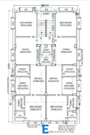Floor Plan in 2 BHK Apartment at New Town – for Sale