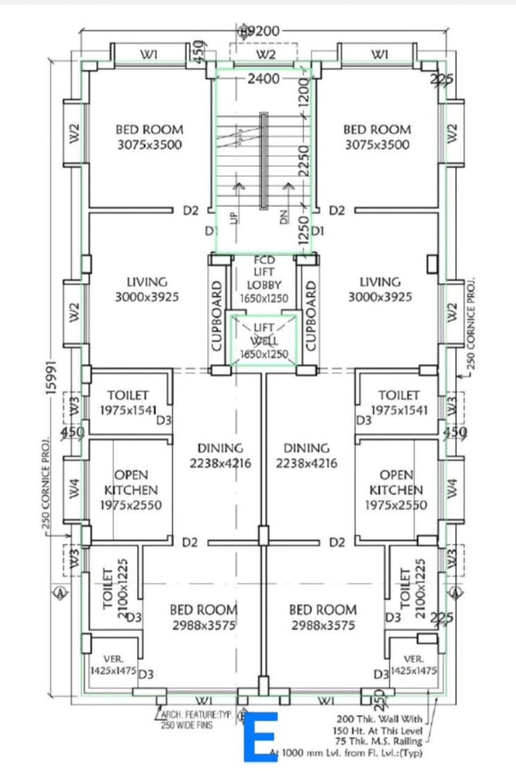 Floor Plan, new town 2 Bedroom 999 Sq.Ft. Apartment In New Town Kolkata 9192282