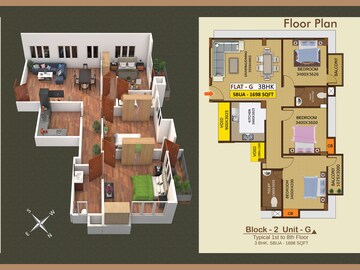 Floor Plan in 2 BHK Apartment at Kahilipara – for Sale