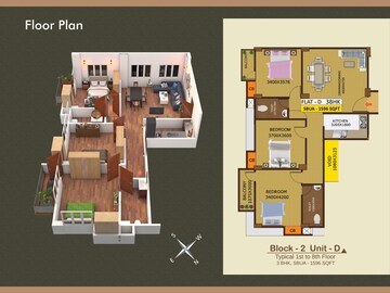 Floor Plan in 2 BHK Apartment at Kahilipara – for Sale