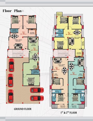 Floor Plan in 3 BHK Apartment at Boragaon – for Sale