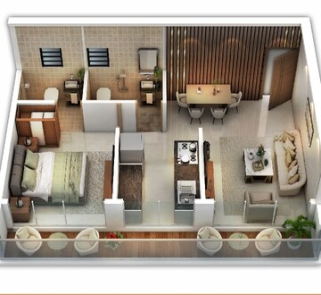 Living Room in 1 BHK Apartment at SM Tulip Navi Mumbai, Ulwe – for Sale