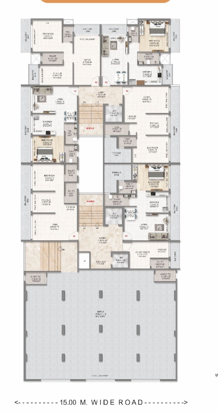 Floor Plan, sm-tulip-navi-mumbai 1 Bedroom 730 Sq.Ft. Apartment In Ulwe Navi Mumbai 9194963