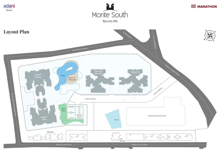 Map Location, marathon-montesouth-2 3 Bedroom 1339 Sq.Ft. Apartment In Byculla West Mumbai 9195820