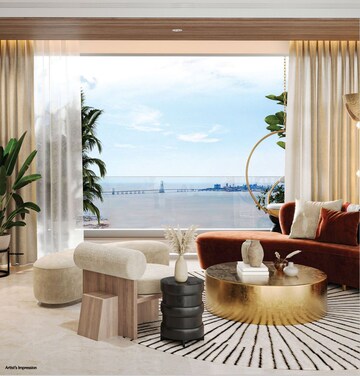 Living Room in 3 BHK Apartment at Eon One, Prabhadevi – for Sale