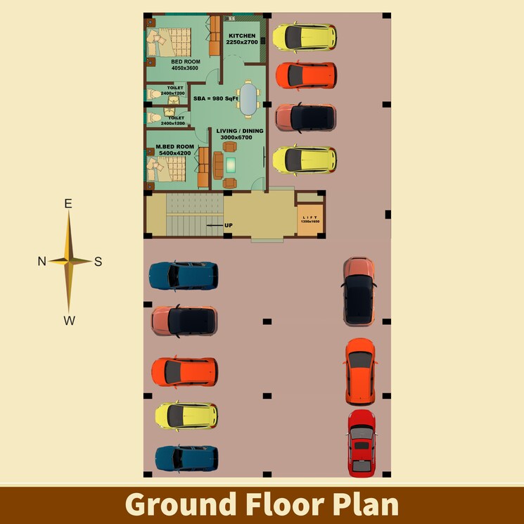 Floor Plan, kahilipara 2 Bedroom 1125 Sq.Ft. Apartment In Kahilipara Guwahati 9196016