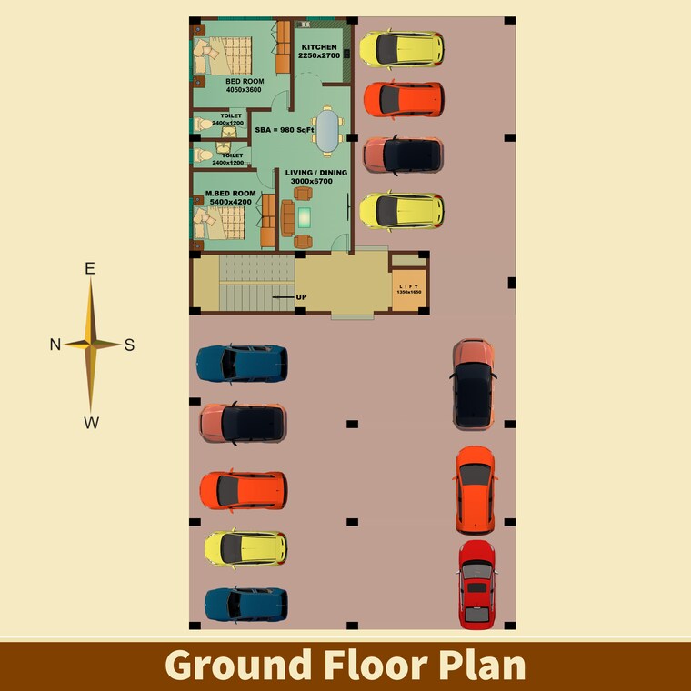 Floor Plan, kahilipara 2 Bedroom 1125 Sq.Ft. Apartment In Kahilipara Guwahati 9196016
