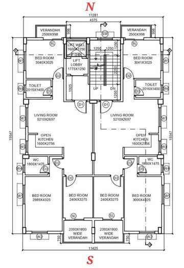 Floor Plan in 3 BHK Apartment at New Town – for Sale