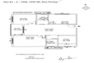 Floor Plan in 2.5 BHK Apartment at Urbanrise Spring Is In The Air, Ameenpur – for Sale