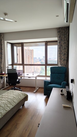 Living Room in 3.5 BHK Apartment at Panchshil One North, Magarpatta City – for Sale