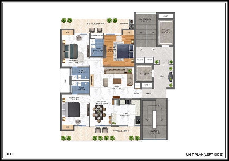 Master Plan, ambala highway 3 Bedroom 1954 Sq.Ft. Apartment In Ambala Highway Zirakpur 9198128