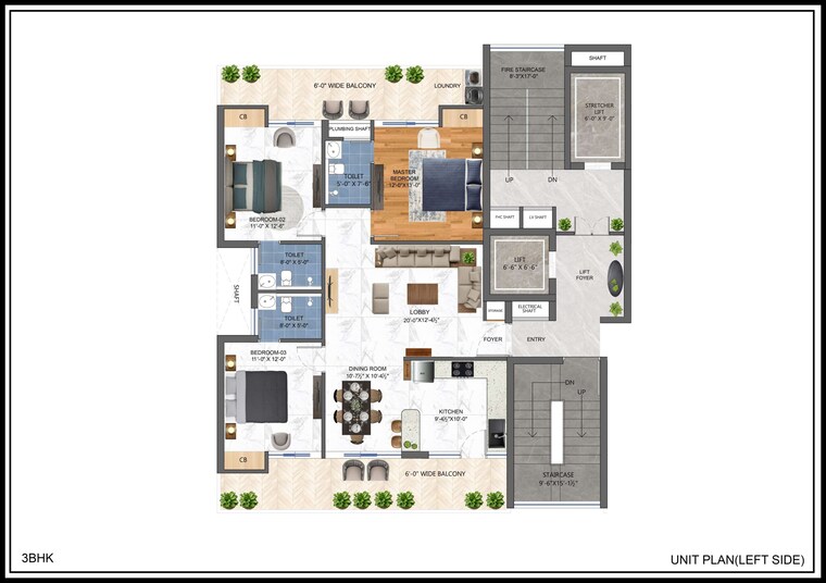 Master Plan, ambala highway 3 Bedroom 1954 Sq.Ft. Apartment In Ambala Highway Zirakpur 9198128
