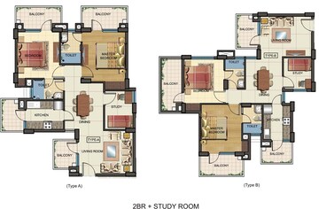 Floor Plan in 3 BHK Apartment at KLJ Greens, Sector 77 – for Rent