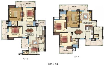 Floor Plan in 3 BHK Apartment at KLJ Greens, Sector 77 – for Rent