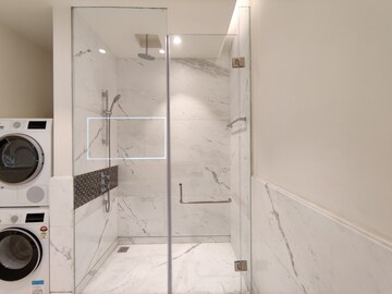 Bathroom in 1 BHK Apartment at Bhartiya Leela Residences, Thanisandra Main Road – for Rent
