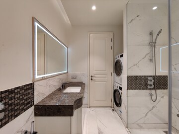 Bathroom in 1 BHK Apartment at Bhartiya Leela Residences, Thanisandra Main Road – for Rent