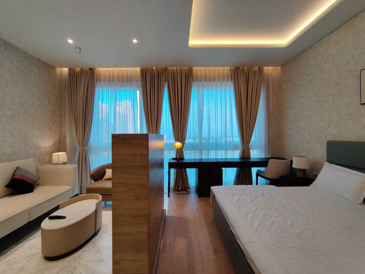 Living Room, bhartiya-leela-residences Studio 834 Sq.Ft. Apartment In Thanisandra Main Road Bangalore 9198780