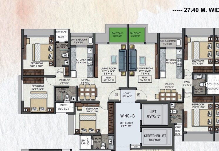 Floor Plan, gurukrupa-dhyanam 5 Bedroom 1666 Sq.Ft. Apartment In Versova Mumbai 9195197