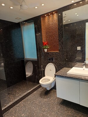 Bathroom in 3 BHK Builder Floor at Unitech South City 1, South City 1 – for Rent