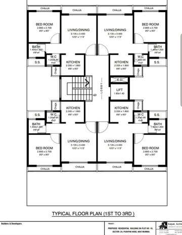 Floor Plan in 2 BHK Apartment at Taloja – for Sale