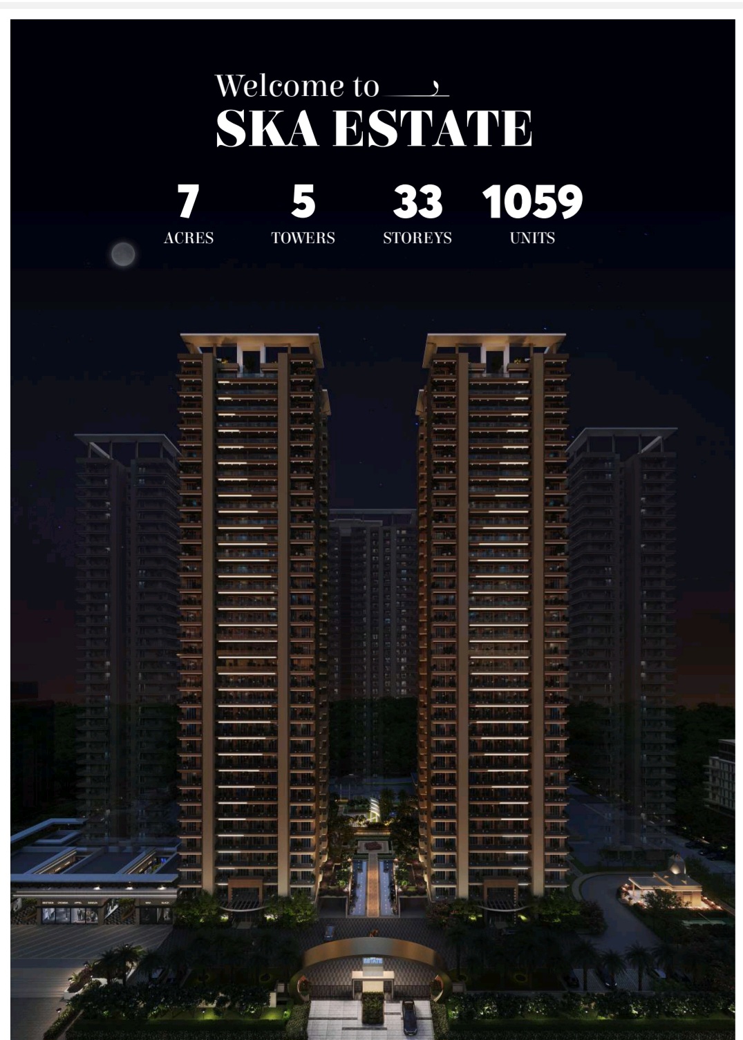 3 BHK + Pooja Room,Servant Room Apartment For Sale in SKA Estate