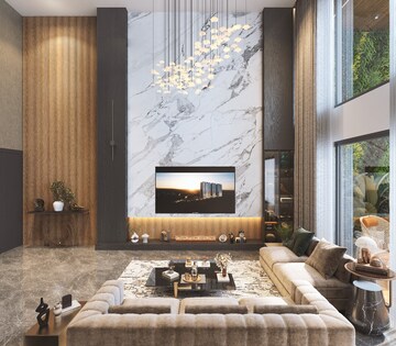 Living Room in 3.5 BHK Apartment at Gera Isle Royale, Bavdhan – for Sale