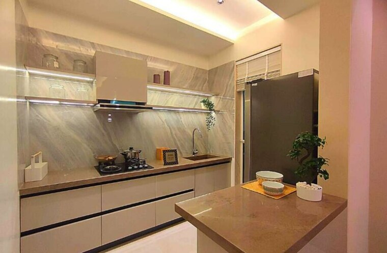 Kitchen, dosti-west-county 2.5 Bedroom 834 Sq.Ft. Apartment In Balkum Pada Thane 9200898