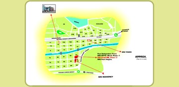2 BHK Apartment – Map Location View at SRS Royal Hills, Sector 87 - for Rent