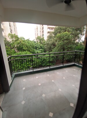 Balcony in 3 BHK Apartment at Eros Mayfair Towers, Charmwood Village – for Rent