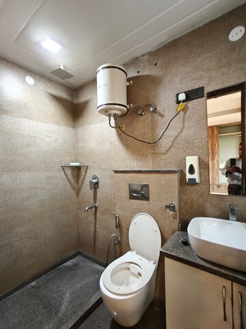 Bathroom in 3 BHK Builder Floor at Ansal Sushant Lok I, Sector 43 – for Rent