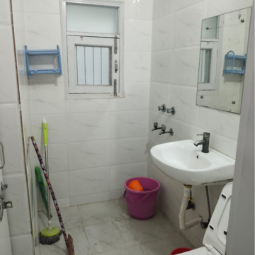 Bathroom in 1 RK Builder Floor at Saket – for Rent